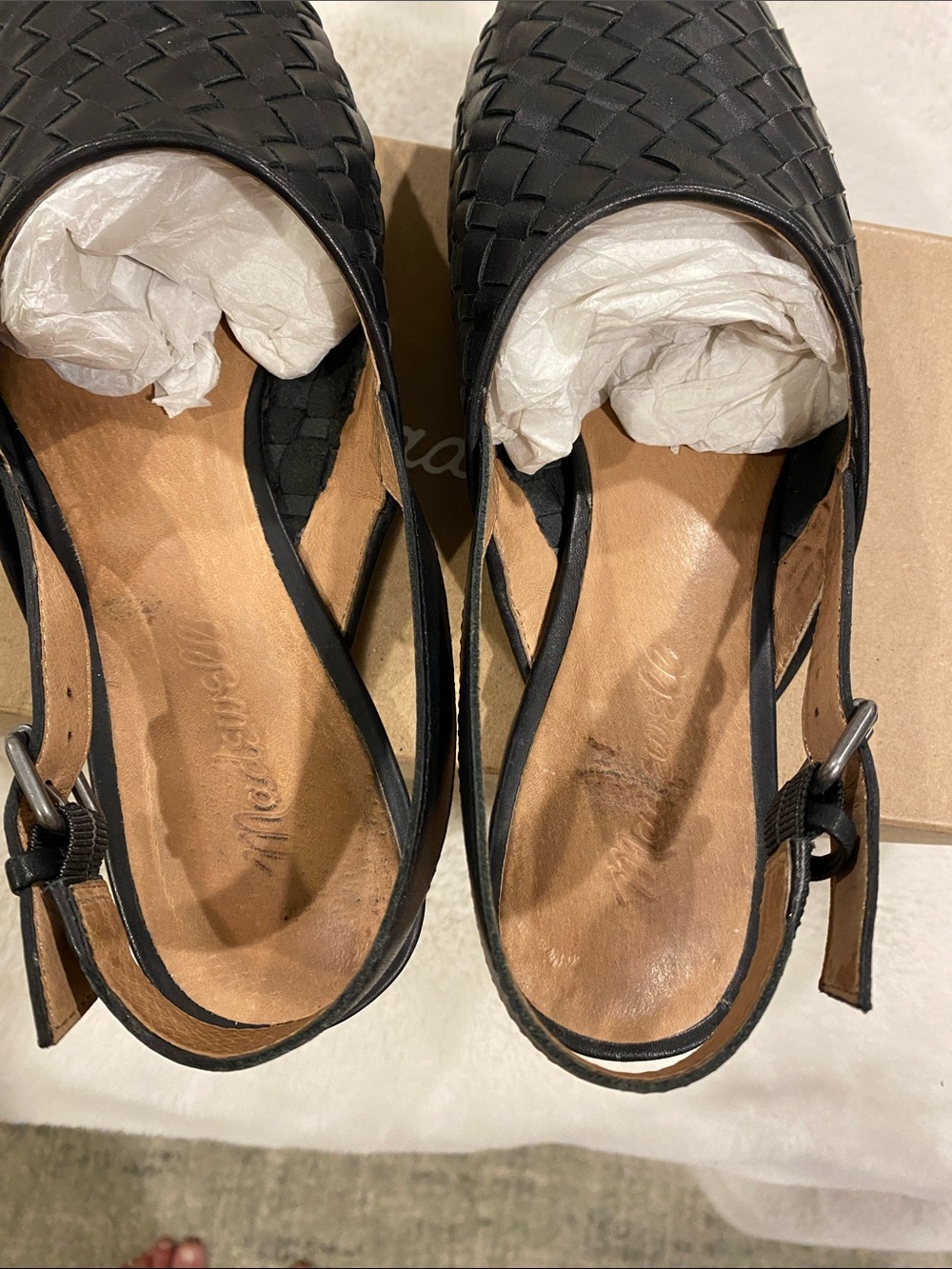Madewell Slingback Flats in Woven Leather - Picture 4 of 13